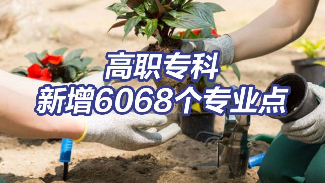 高职专科新增6068个专业点 今年起可招生