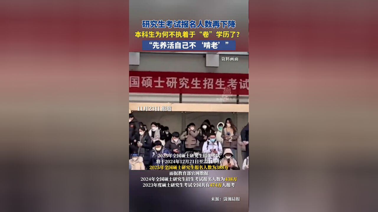 研究生考试报名人数再下降!