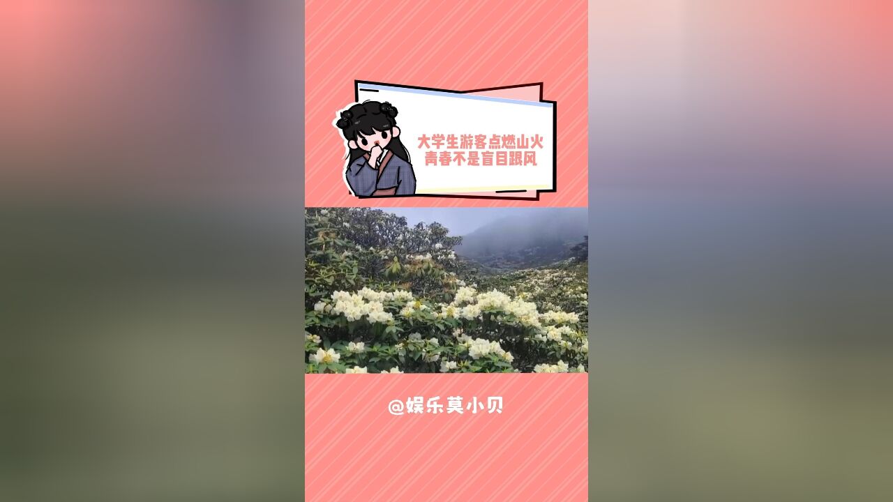 大学生游客点燃山火,青春不是盲目跟风