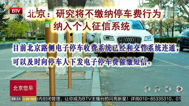 北京:研究将不缴纳停车费行为纳入个人征信系统