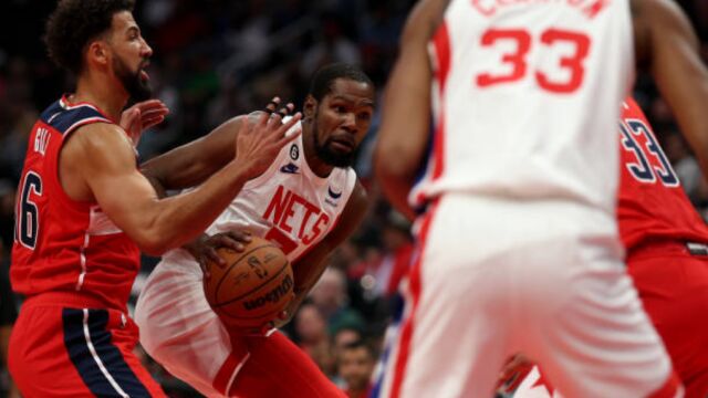 篮网128-86奇才 杜兰特28+9+11篮网42分大胜奇才
