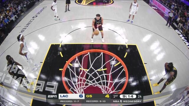 NBA常规赛：快船vs勇士第1节原声解说回放