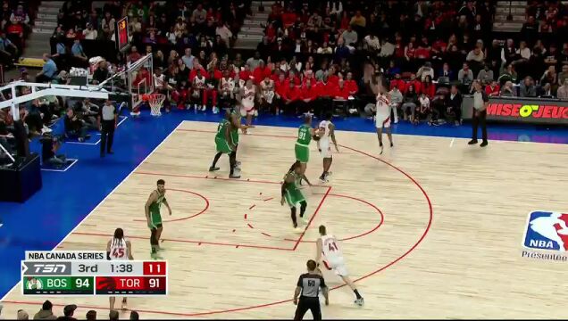 NBA季前赛：凯尔特人vs猛龙第3节中文解说回放