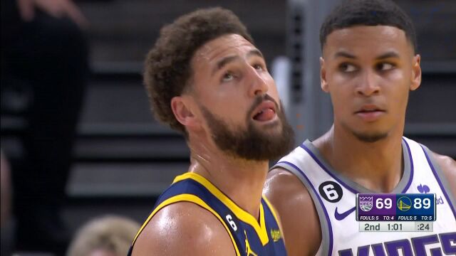 NBA常规赛：国王vs勇士第2节 英文解说回放