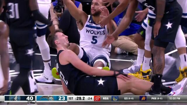 NBA常规赛：森林狼vs魔术第1节英文原声回放