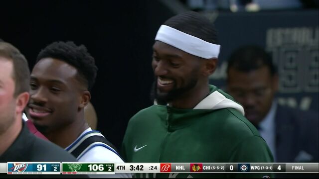 NBA常规赛：雷霆vs雄鹿第4节原声解说回放