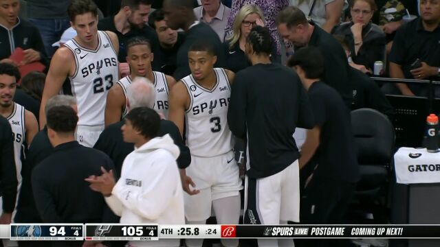 NBA常规赛：森林狼vs马刺第4节中文解说回放