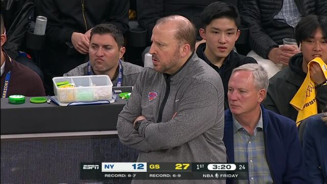 NBA常规赛：尼克斯vs勇士第1节原声解说回放