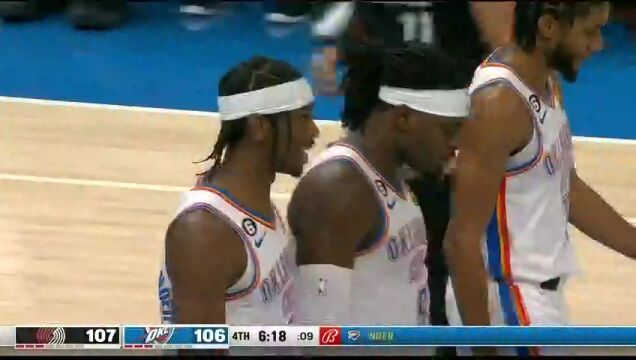 NBA常规赛：开拓者vs雷霆第4节中文解说回放