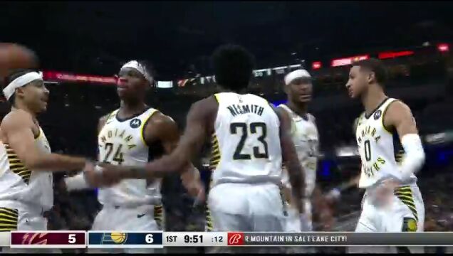 NBA常规赛：骑士vs步行者第1节中文解说回放