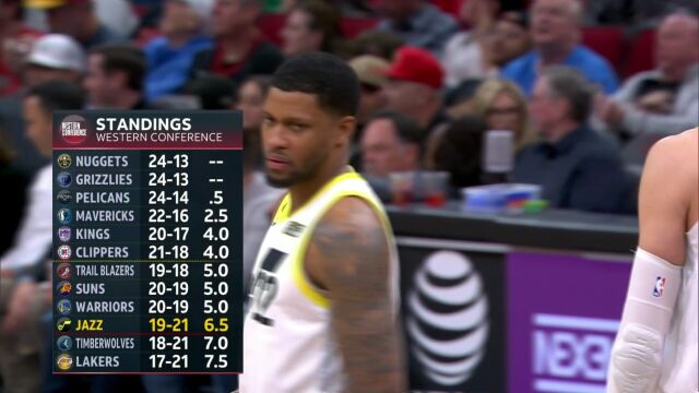 NBA常规赛：爵士vs火箭第1节中文解说回放
