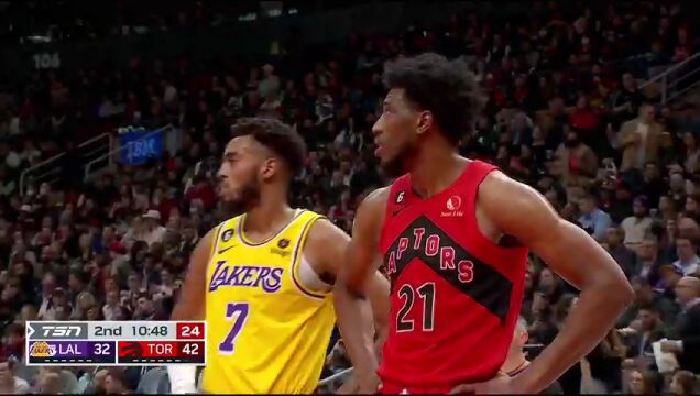 NBA常规赛：湖人vs猛龙第2节中文解说回放