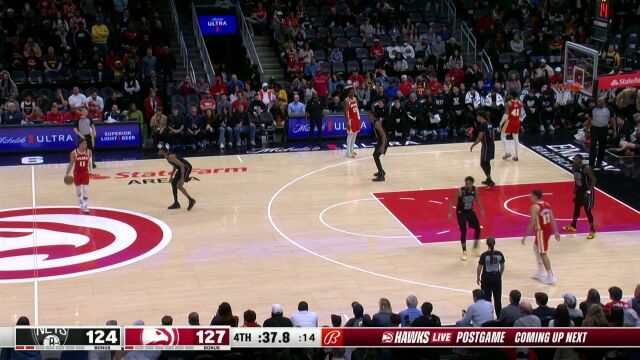 NBA常规赛：篮网vs老鹰第4节 中文解说回放