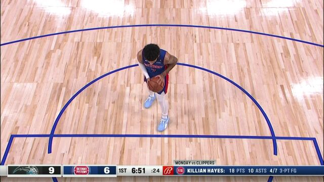 NBA常规赛：魔术vs活塞第1节 中文解说回放