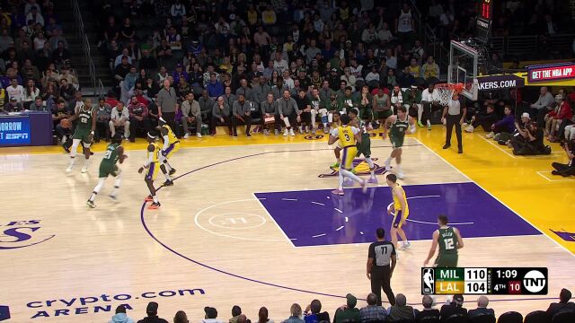 雄鹿vs湖人精华纯享 字母哥狂砍38分豪取九连胜