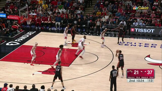  NBA常规赛：热火vs公牛第2节英文原声回放