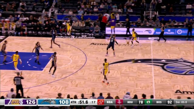 NBA常规赛：湖人vs魔术第4节中文解说回放