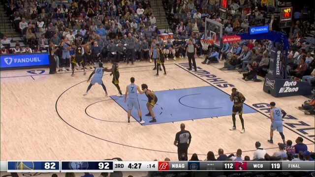 勇士vs灰熊英文原声全场回放