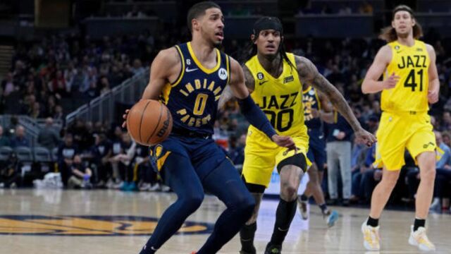 爵士123-117步行者 马尔卡宁克拉克森合砍58分哈利伯顿空砍30+12