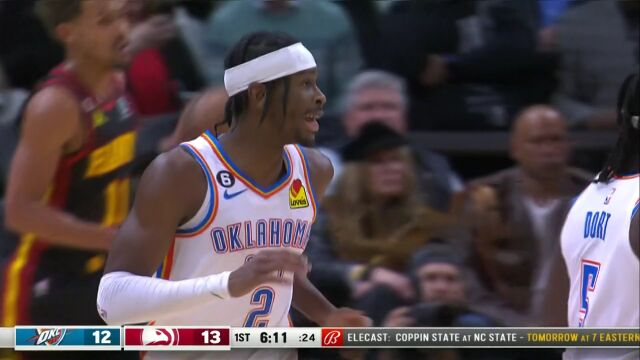  NBA常规赛：雷霆vs老鹰第1节原声解说回放