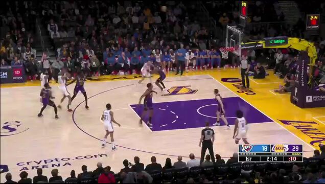 雷霆vs湖人第1节中文解说回放