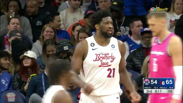NBA常规赛：奇才vs费城第3节英文原声回放