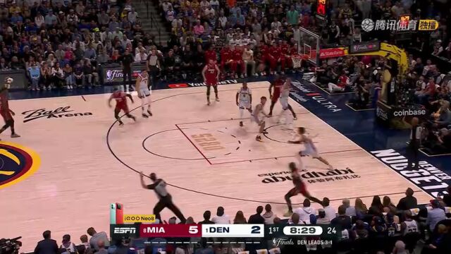 热火vs掘金第1节中文解说回放