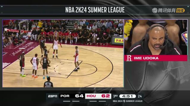 NBA夏季联赛：开拓者vs火箭 第3节中文解说回放