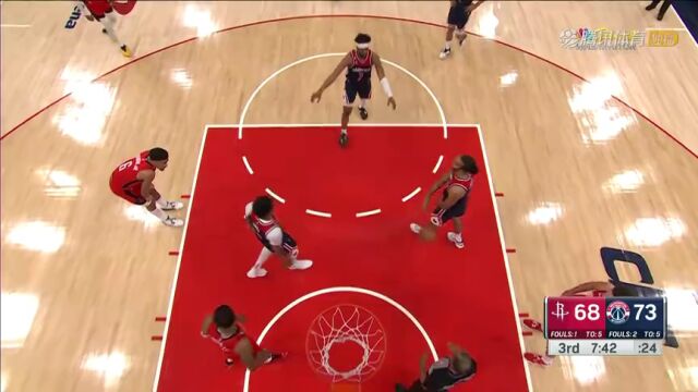 NBA常规赛：火箭vs奇才第3节中文解说回放