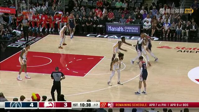 NBA常规赛：奇才vs老鹰第1节中文解说回放