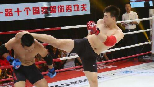 搏击王国的荷兰选手57秒TKO中国选手。