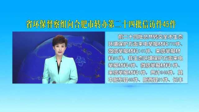 省环保督察组向合肥市转办第二十四批信访件45件