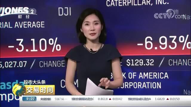 股市大头条 周二美国三大股指大跌超3%