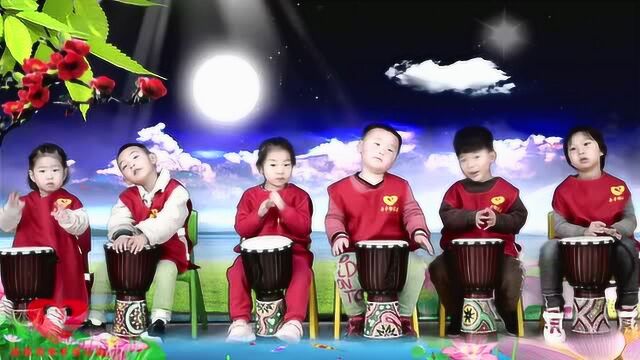 幼儿园孩子的音乐启蒙,秀秀老师和你一起学非洲鼓《小猪吃的饱饱》