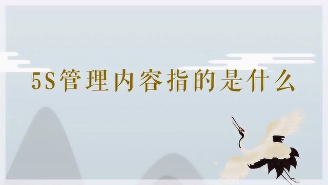 5S管理内容指的是什么?