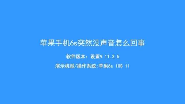 苹果手机6s突然没声音怎么回事