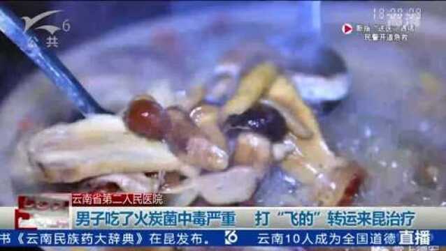 男子吃了火炭菌中毒严重 打“飞的”转运来昆治疗