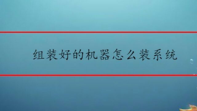 组装好的机器怎么装系统