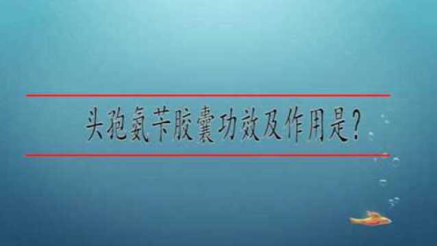 头孢氨苄胶囊功效及作用是?