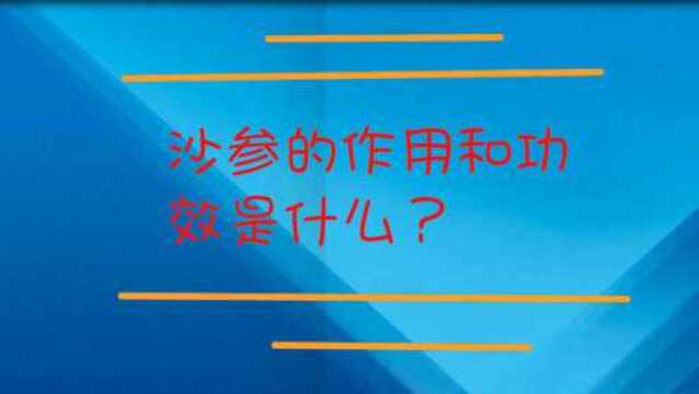 沙参的作用和功效是什么?