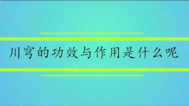 川穹的功效与作用是什么呢