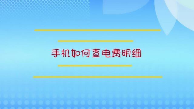 手机如何查电费明细?