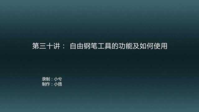 PS第三十讲自由钢笔工具的功能及使用