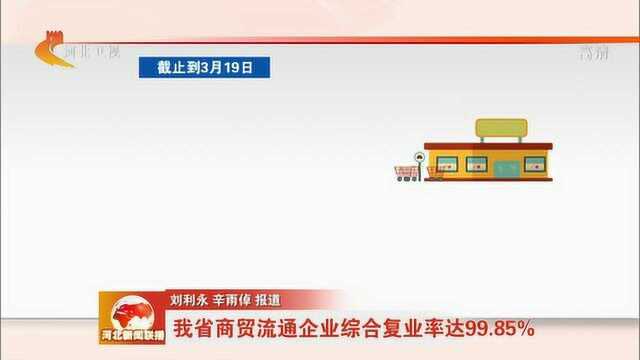 河北商贸流通企业综合复业率达99.85%