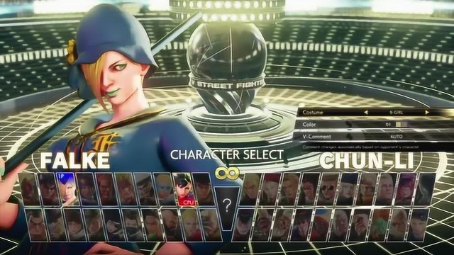 格斗游戏街头霸王5 棍娘Falke vs 春丽 Chun  li