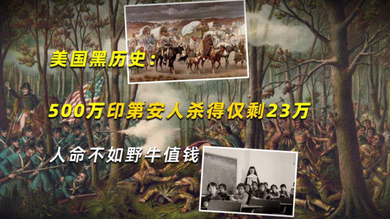 美国黑历史:500万印第安人杀得仅剩23万,人命不如野牛值钱