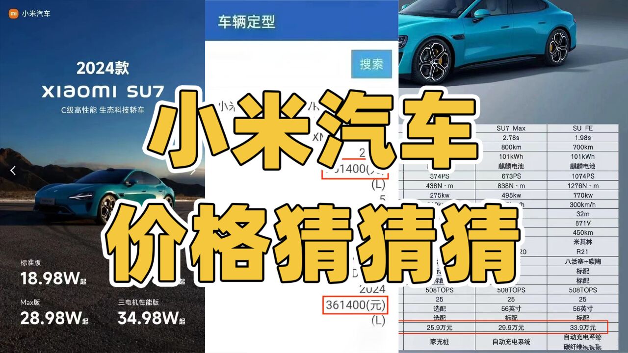 来看!盘点全网小米汽车价格预测!你觉得会是多少呢?