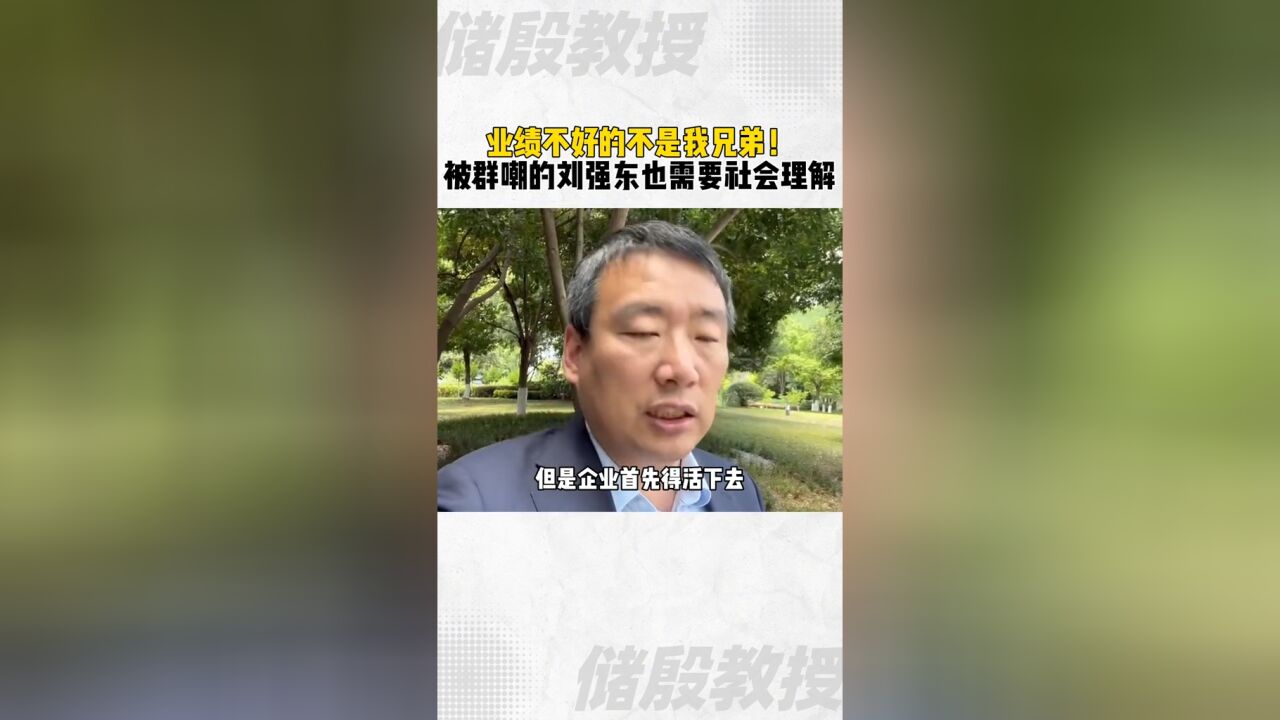 业绩不好的不是我兄弟!被群嘲的刘强东也需要社会的理解