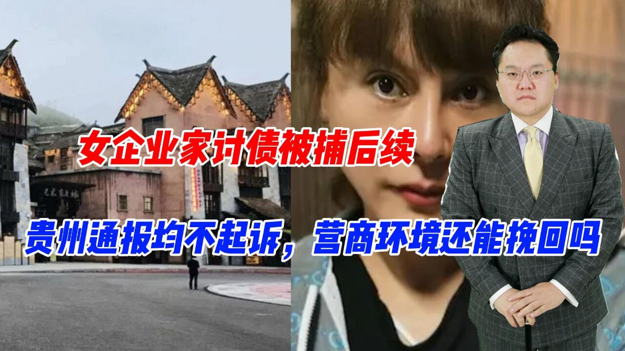 女企业家讨债被捕后续,贵州通报均不起诉,营商环境还能挽回吗?