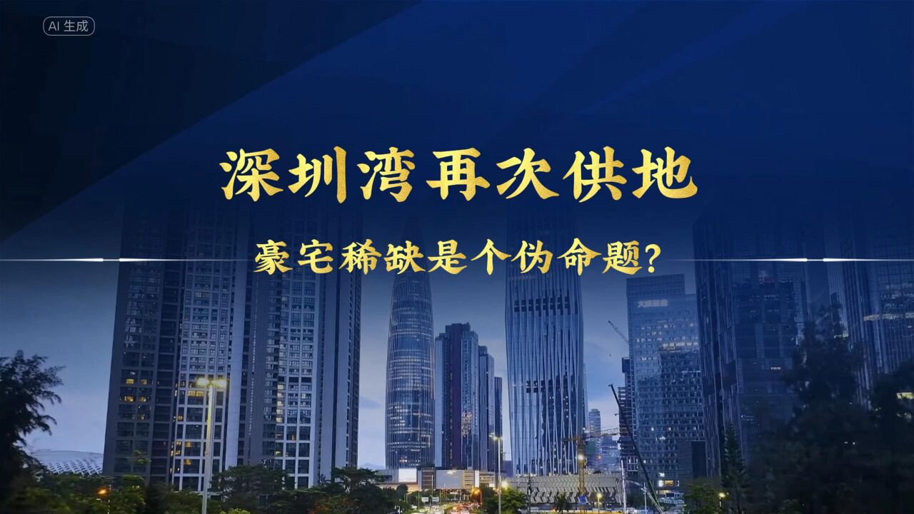 深圳湾再次供地!豪宅稀缺是个伪命题?